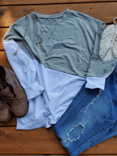 Grey Patchwork Pullover