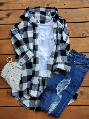 Flannel Buttondown Shirt Coat