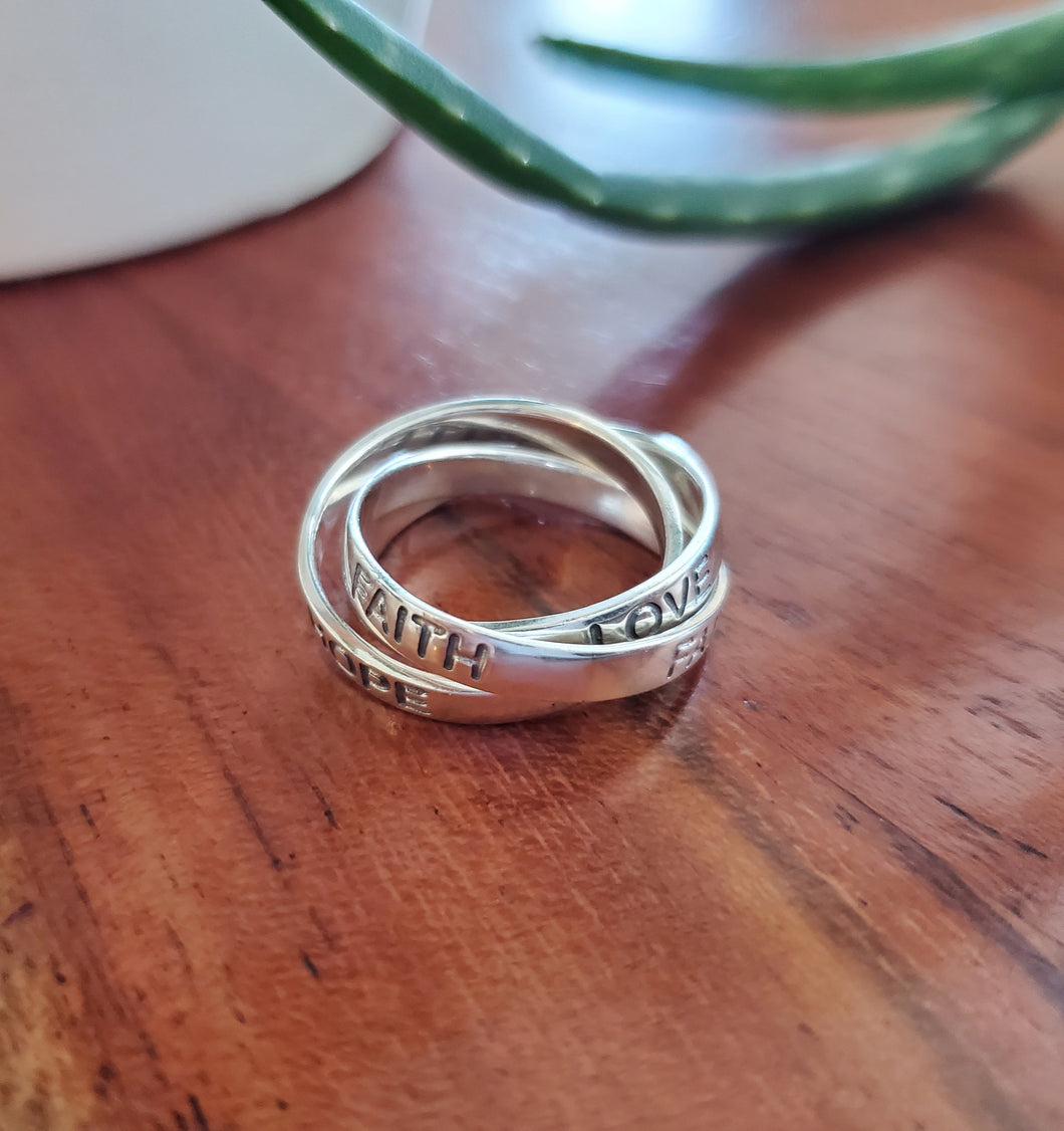 Faith Hope Love Triple Rolling Band