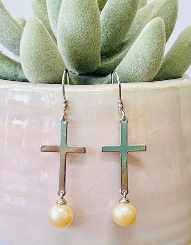 Cross Drop Earrings