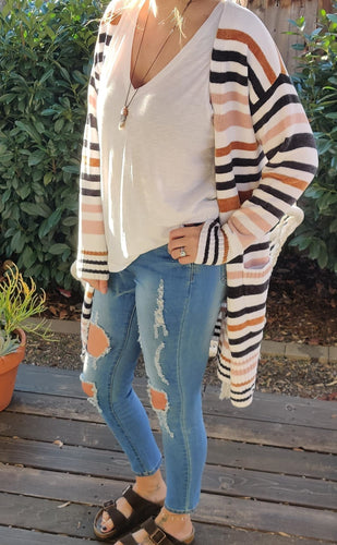 Fall Striped Cardigan