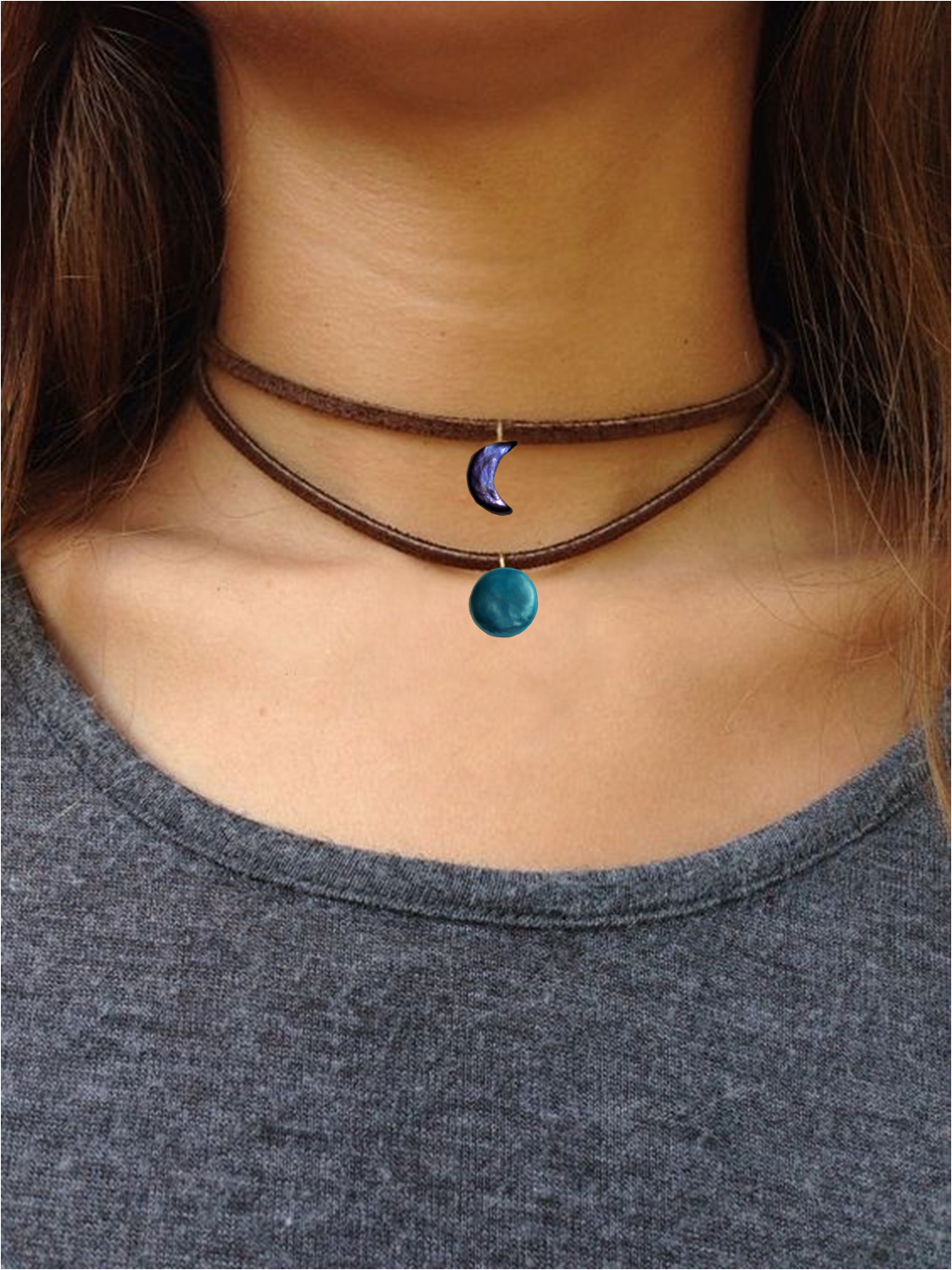 Pearl online suede choker