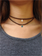 Load image into Gallery viewer, Pearl Suede Choker